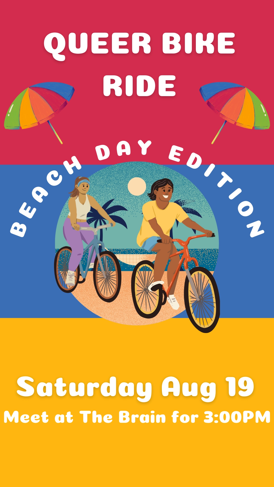 Picture of an ad for Queer Biking Hamilton's Beach Day Ride